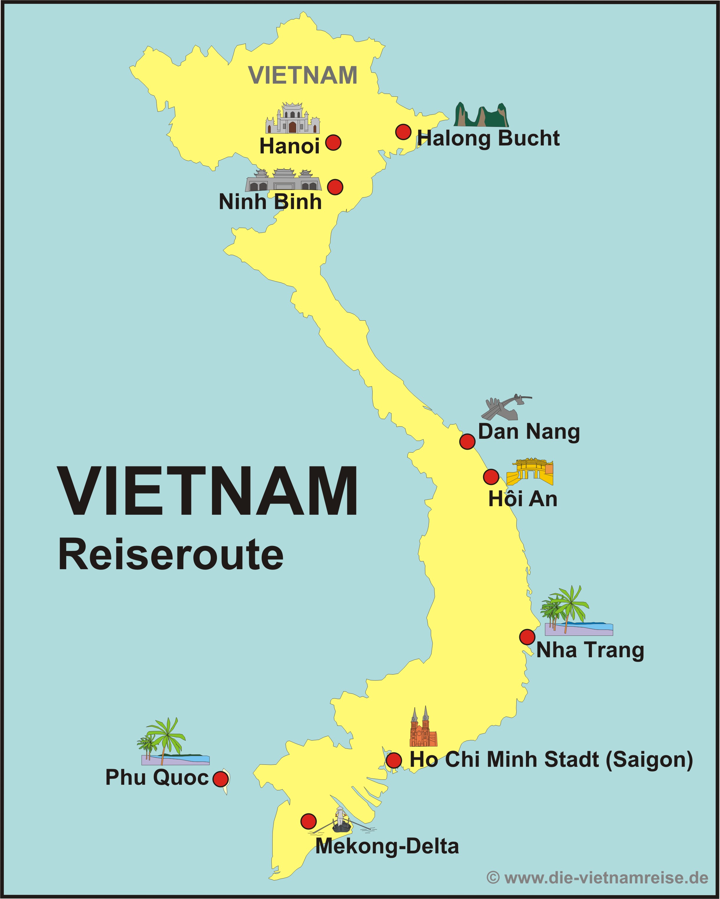 Reiseroute der Intensiv Reisen Reiseroute der Intensiv Reisen